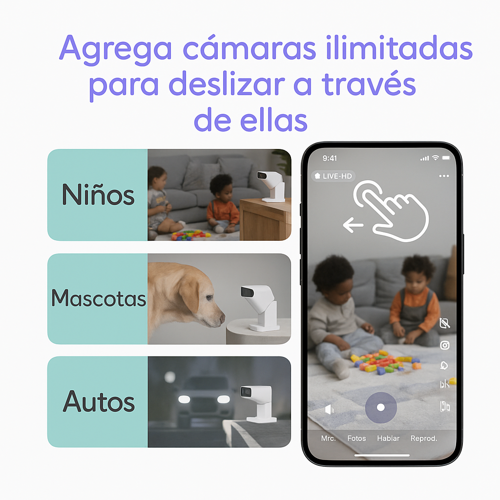 Cámara de seguridad inteligente para el hogar con Wi-Fi + REGALO