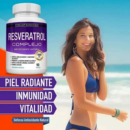 Resveratrol 1800mg – Antioxidante Natural para Energía, Juventud y Bienestar