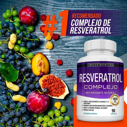 Resveratrol 1800mg – Antioxidante Natural para Energía, Juventud y Bienestar